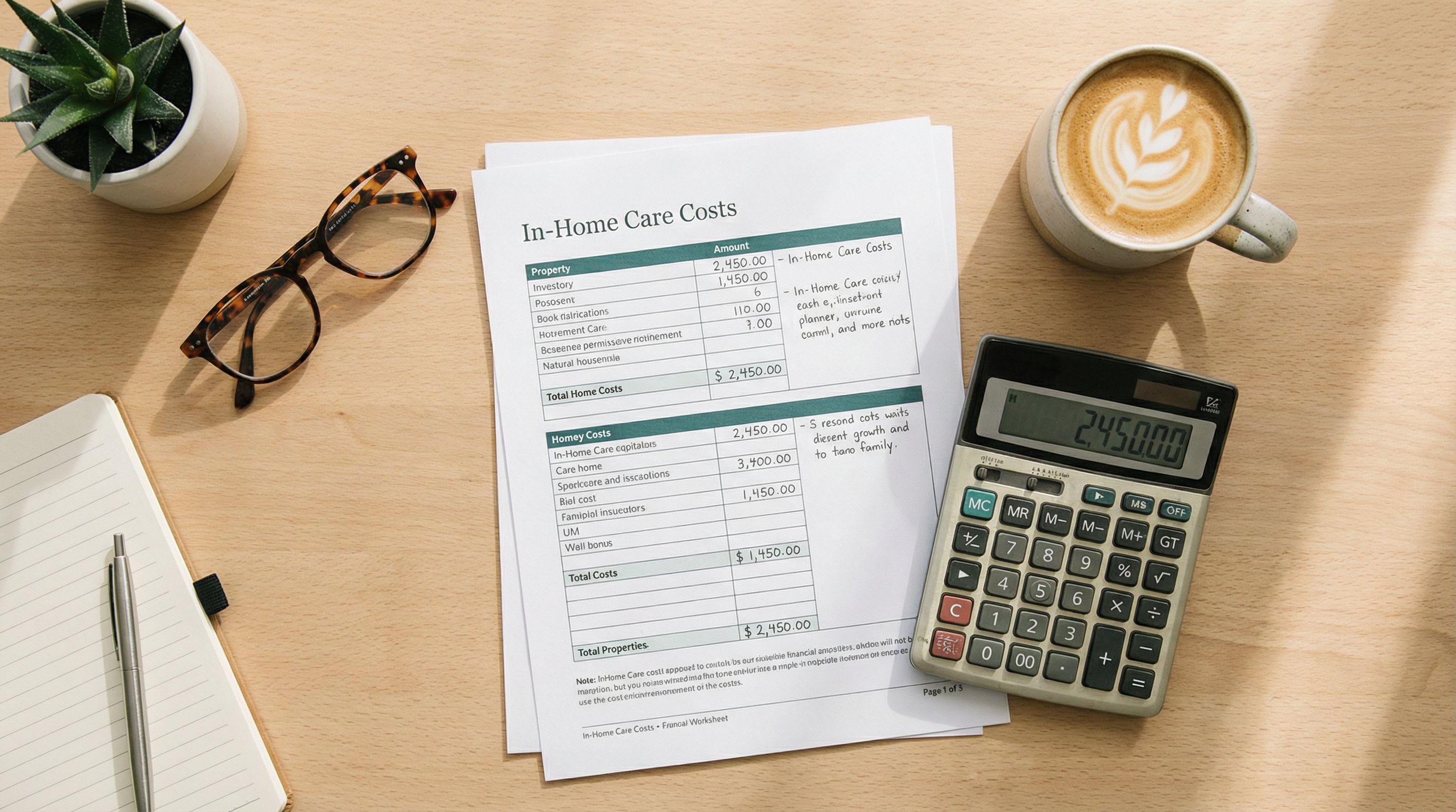 Healthcare billing statements and insurance documents for comfort care services